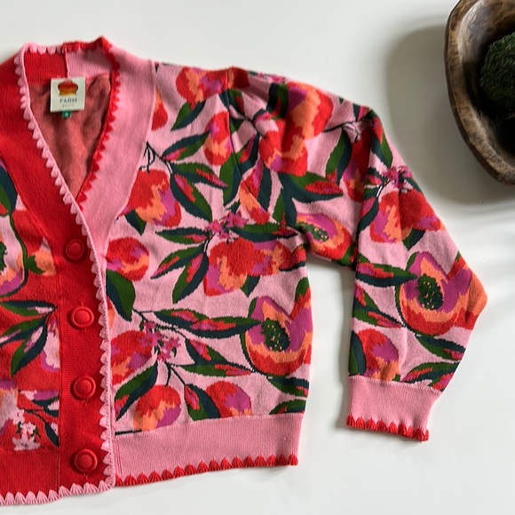 Farm Rio mixed papaya, knit cardigan XL Amaya papaya love Island - Picture 4 of 14